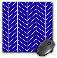 Navy Blue herringbone - dark chevron arrow feather inspired pattern - Mouse Pad, 8 by 8 inches (mp_179824_1)