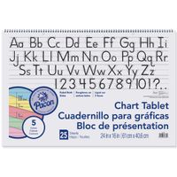 Pacon Chart Tablet, 24 x 16 Inches, 1-1/2 Inch Ruled Long Way, 25 Sheets - 384810