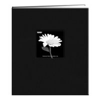 Pioneer MB-811CBFBLK 8 1/2 Inch by 11 Inch Postbound Fabric Frame Cover Memory Book, Deep Black