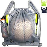 Tigerbro Basketball Backpack with Ball Holder Compartment Detachable Mesh Soccer Bag Sports Gym Drawstring Waterproof Volleyball Backpacks with Waterbottle & Shoes Compartment for Boys Women Men Youth