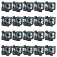 SuperInk 20PK Replacement Industrial Rhino Heat Shrink Tubes Compatible for Dymo 18053 Black on White Cable Label Tape (9mmx1.5m,3/8''x5ft) use in DYMO Rhino 1000 3000 4200 5000 5200 6000 Label Maker