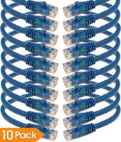 iMBAPrice - Cat6 RJ45 Snagless Ethernet Patch Cable in Blue Color (25 Feet) - 10 Pack