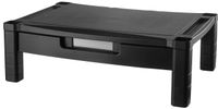 Kantek Extra Wide Single Level Height-Adjustable Monitor/Laptop Stand with Removable Drawer, 20-Inch Wide x 13-Inch Deep x 3 to 6.5-Inch High, Black (MS520)