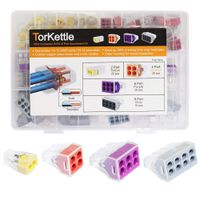 75PCS Push-in Wire Connector Wall-Nut 2/4/6/8 Port Conductor Combination Assortment Pack for Junction Boxes