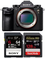Sony Alpha a9 Mirrorless Digital Camera ILCE9/B w/Sony 64GB UHS-II SD Card, R300/W299 + 128GB Extreme PR