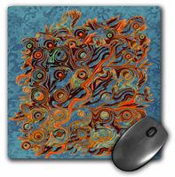 3dRose LLC Abstract Tree Roots in Hues of Damask Background Pattern Mouse Pad, Orange/Gold and Brown on Blue (mp_27585_1)