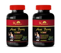 antioxidant Booster - ACAI Berry Extract 1200 Mg - acai Natura - 2 Bottles (120 Capsules)