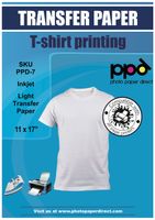PPD Inkjet Iron-On Light T Shirt Transfer Paper 11 x 17" Pack of 20 Sheets (PPD007-20)