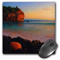 3dRose LLC 8 X 8 X 0.25 Inches Shipwreck Beach Sunset Canvas Mouse Pad (mp_26349_1)