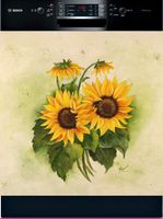 Sunflowers Dishwasher Art Painted Magnetic Dishwasher Cover DA - 11258