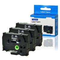 SuperInk 3 Pack Replacement STE Label Tape STe-141 ST-141 STe141 ST141 Black on Clear Mobile Stencil Tape Compatible for Brother P-Touch Printer PT-D450 PT-E500 PT-D600 (3/4"x 9.8'',18mm x3m)