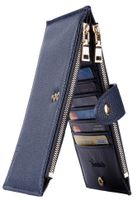 Travelambo Womens Walllet RFID Blocking Bifold Multi Card Case Wallet with Zipper Pocket (Chelsea Navy Blue)