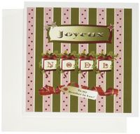 3dRose Joyeux Noel with Red BowS and Pine Swag, To My Brother in Law - Greeting Cards, 6 x 6 inches, set of 6 (gc_130901_1)