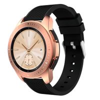 ZSZCXD Compatible for Samsung Galaxy Watch 42mm, 20mm Width Silicone Replacement Strap Wristband WatchBand for Samsung Galaxy (42mm) SM-R810/SM-R815 (Black, 20mm Width)