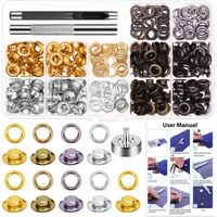 Grommet Kit, Shynek 240 Sets 1/4 Inch Grommet Eyelets Kit with 3 Pieces Installation Tool Kit (4 Colors)