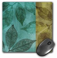 3dRose LLC 8 x 8 x 0.25 Inches Mouse Pad, Green and Gold Leaves- Autumn Colors- Art (mp_99244_1)