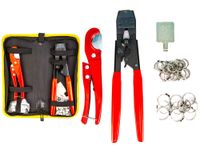 KOTTO Pex Crimping Clamp Cinch Tool and Pipe Hose Cutter Meets ASTM 2098, Pipe Fitting Tool Kit for Stainless Steel Clamps Sizes from 3/8" to 1" with 20pcs 1/2", 10 pcs 3/4" Clamps With Storage Bag