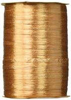 Berwick Offray 1/4'' Wide Pearlized Raffia Ribbon, Gold, 100 Yards