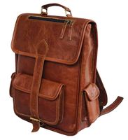 Leather Backpack Vintage Laptop Bookbag for Women Men Travel Rucksack Bag