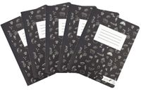 Yoobi Composition Notebook 5-Pack | Black & White Doodles Design | College Ruled Journal | 100 Lined Sheets