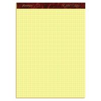 Ampad Gold Fibre Quadrille Ruled Pads, Premium 16 Pound Paper, Legal Size, Canary Yellow Paper, 50 Sheets per Pad (22-143)