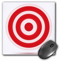 3Drose LLC 8 X 8 X 0.25 Inches Mouse Pad, Red and White Target Circle (Mp_125019_1)