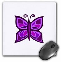 3dRose LLC 8 x 8 x 0.25 Inches Purple Butterfly Mouse Pad (mp_13092_1)