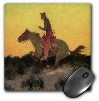3dRose Against The Sunset by Frederic Remington American West - Mouse Pad, 8 by 8" (mp_126729_1)