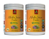 Immunity Booster Pills - Alfalfa Juice Organic Powder - Pure and Potent Ingredients - Alfalfa Leaf Powder - 2 Cans 16 OZ (100 Servings)