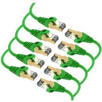 Maximm Cat7 Ethernet Cable, 4 Feet, Green [10 Pack] Pure Copper RJ45 Gold-Plated Connectors 600 MHz, 10 Gbps. for Fast Speed & Performance. for Computers to Network Components