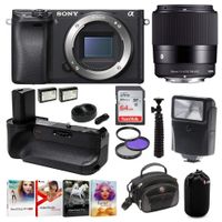 Sony a6500 Premium E-Mount APS-C Mirrorless Digital Camera (Body Only) w/Sigma 30mm f/1.4 Lens Bundle