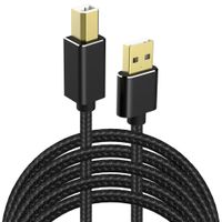 USB Printer Cable, UMECORE 10FT Printer Cable USB 2.0 Type A Male to B Male Computer Scanner Cord for HP Canon Dell, Lexmark Epson Xerox Samsung and More