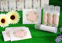 ZZYBIA Homemade Skincare Products Adhesive Labels Stickers for Lip Balm Handcream Candle Container Tubes 20pcs (Lip Balm - Pink Rose)