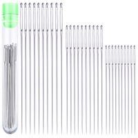 30 Large Eye Stitching Needles 1.6'' to 2.4'' Sizes Big Eye Hand Sewing Needles in Clear Storage Tube