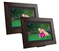 PhotoShare Friends and Family Smart Frame Digital Photo Frame, Send Pics from Phone to Frame, WiFi, 8 GB, Holds Over 5,000 Photos, HD, 1080P, iOS, Android (10.1" (2-Pack), Espresso)