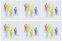 3dRose Multi Color Bicycle Race - Greeting Cards, 6 x 6 inches, set of 6 (gc_109036_1)