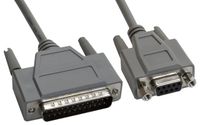 Amphenol CS-DSNL4259MF-010 DB25 Male to DB9 Female Null Modem Cable, Full Handshaking, 10', Gray