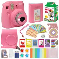Instax Mini 9 Camera Flamingo Pink Accessory kit for Instax Mini 9 Camera Includes Instant Camera Instax Film 20 Pack Instax Case with Strap Instax Album + Frames Lenses + More ...