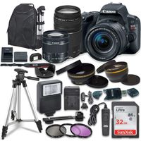 Canon EOS Rebel SL2 Digital SLR Camera with Canon EF-S 18-55mm is STM & 75-300mm III Lens + Sandisk 32GB SDHC Memory Card, Backpack and Accessory Bundle