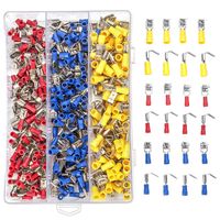 Sibaok 300pcs A.W.G 12-10/16-14/22-16 Crimp Connector Kit PVC Semi-Insulated Piggy Back Spade Quick Splice Male/Female Wire Terminals