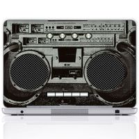 Meffort Inc 17 17.3 Inch Laptop Notebook Skin Sticker Cover Art Decal (Free Wrist pad) - Cassette Player