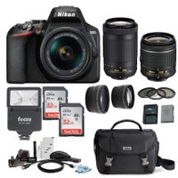 Nikon D3500 DSLR Camera with AF-P 18-55mm and 70-300mm Zoom Lenses with Total of 64GB Card (2 X 32) and Accessory Bundle