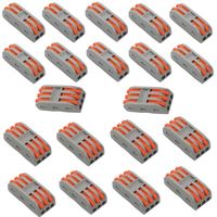 Lever Nuts,Wire Connector Assortment Pack Compact Wire Connectors(SPL-2, 10PCS/SPL-3, 10PCS)