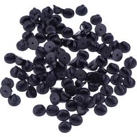 eBoot PVC Rubber Pin Backs, Black (100)