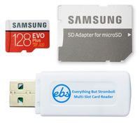 Samsung Evo Plus 128GB Micro SDXC Memory Card Class 10 (MB-MC128G) Works with Android Galaxy Cell Phones A10e, A10s, A30s, A50s, A90 5G with (1) Everything But Stromboli (TM) MicroSD & SD Card Reader