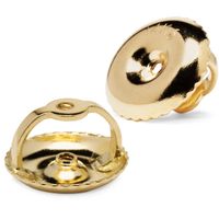 Two Earring Back Replacements |14K Solid Yellow Gold | Threaded Screw on Screw off |Quality Die Struck | Post Size .032" | 1 Pair