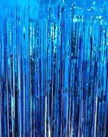 GOER 3.2 ft x 9.8 ft Metallic Tinsel Foil Fringe Curtains for Party Photo Backdrop Wedding Decor (Navy Blue,3 pcs)