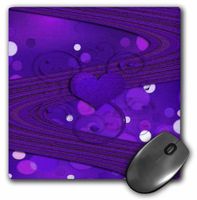 3dRose LLC 8 x 8 x 0.25 Inches Mouse Pad, Purple Heart and Dots (mp_40417_1)