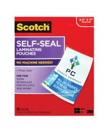 Scotch Self-Sealing Laminating Pouches, 25 Sheets, 9.0 in x 11.5 in, Gloss Finish Letter Size (LS854-25G-WM)