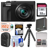 Panasonic Lumix DC-ZS70 4K Wi-Fi Digital Camera (Black) with 32GB Card + Case + Battery + Tripod + Kit